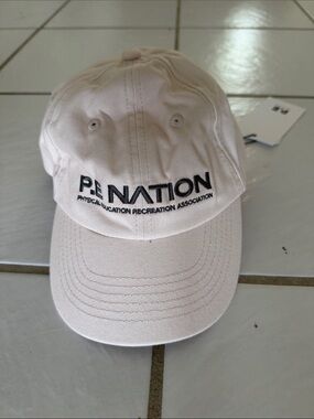 P.E Nation Beige Homage Cap with Black Tag Detail